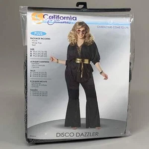 CALIFORNIA COSTUMES Women's Disco Dazzler Sz-3X (20-22) Black/Silver 01777 - Picture 1 of 12