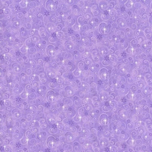 Fabric Traditions Easter White Swirls Stars Glitter on Violet 100% Cotton Price - Picture 1 of 3