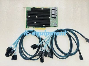LSI SAS 9300-16I 12GB/S HBA BUS ADAPTER CARD IT Mode 4*SFF-8643 SATA Cable - Picture 1 of 3