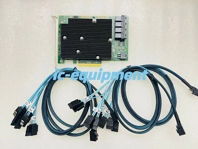 LSI SAS 9300-16I 12GB/S HBA BUS ADAPTER CARD IT Mode 4*SFF-8643 SATA Cable - Image 1 of 3