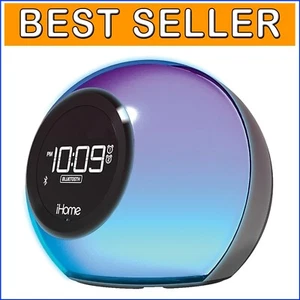 Stylish Alarm Clock with Bluetooth Speaker and Color Changing Lamp for Home - Picture 1 of 11