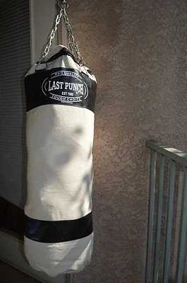 Boxing, Kickboxing bag "Last Punch" with Chain Black/ white or Red/ white