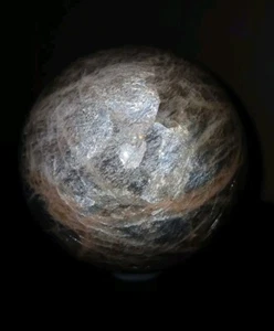 Black And Chocolate Moonstone Sphere High Flash 81.3mm - Picture 1 of 8