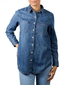 Levi's Womens Size Small Hide and Seek Denim Chambray Long Sleeve Shirt (9214)2 - Picture 1 of 8