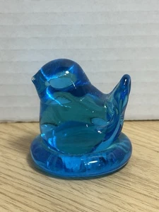 Vidrio artístico Blue Bird of Happiness firmado Leo Ward 1988 vintage - Imagen 1 de 5