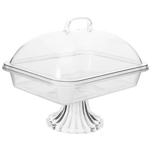 1 Set Clear Cake Stand with Lid Cake Stand with Acrylic Dome Rectangular Serv... - Bild 1 von 9