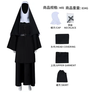 The Nun Valak Costume The Conjuring 2 Cosplay Fancy Dress Black White Halloween - Picture 1 of 8