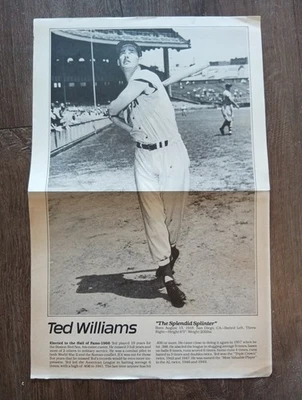 PÓSTER TED WILLIAMS BLANCO Y NEGRO SALÓN DE LA FAMA ELECCIÓN 1966 Foto 1 de 4