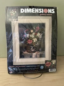 Collectibles Dimensions Ginger Jar Bouquet #1532 Kit Crewel Embroidery———————A5 - Picture 1 of 2