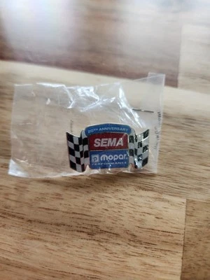 Sema Chrysler Mopar Performance 20th Anniversary Checkered Flag Pin - Image 1 of 2