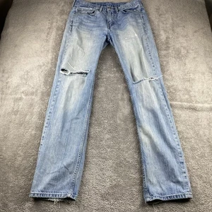 Levis 514 Straight Leg Jeans Herren 32x34 Blau Light Wash Distressed Mid Rise - Bild 1 von 15