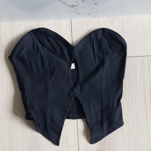 Princess Polly Corset Top Womens 0 Black Strapless Bustier Crop Y2K Concert Fest - Picture 1 of 5