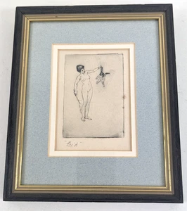 Antique Original Pencil Etching 'For It' By Alexander Brantingham Simpson c1920 - Picture 1 of 8