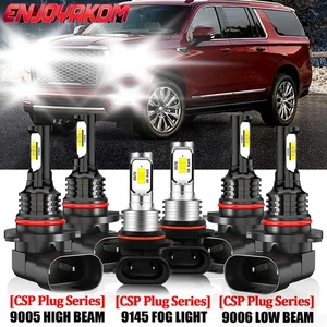 For GMC Yukon 2000-2006 LED Headlight High Low Beam+Fog Light Bulbs 6pcs - Picture 1 of 12