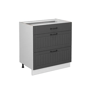 Küchenunterschrank Vicco Fame-Line 80 cm mit 3 Schubladen, ohne Arbeitsplatte - Bild 1 von 91