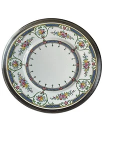 Antique Wedgwood Newlyn Dinner Plate With Sterling Silver Rim - Picture 1 of 10