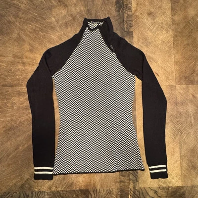 Suéter falso Smartwool espiga cremallera cuello bloques de colores negro para mujer X-pequeño Foto 1 de 4