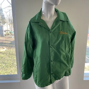 Vintage 80s Hartwell Nylon Windbreaker Made in USA Green Lined Raiders Blake - Picture 1 of 9