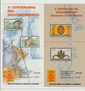 España V Centenario Descubrimiento America Hojas informativas año 1987-9 (GG-352 - Picture 1 of 1
