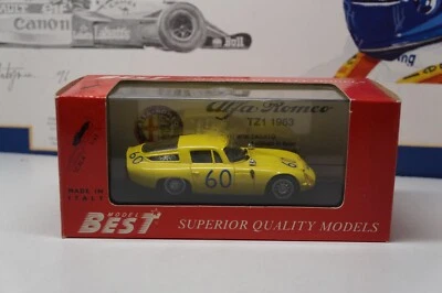 BEST MODELS  - TARGA FLORIO ' - ALFA ROMEO TZ1 #60 - 1/43 SCALE MODEL CAR - 9061 - Image 1 of 4