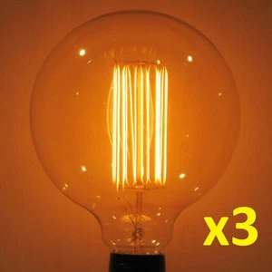SCRATCH&DENT DISCOUNT: 3-pack 60W Edison Filament G40 Globe Light Bulb XLARGE - Picture 1 of 4