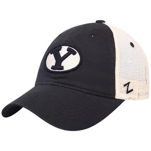 BYU COUGARS NCAA ZEPHYR UNIVERSITY NAVY TRUCKER SNAPBACK DAD CAP HAT NWT! - Picture 1 of 8