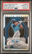🔥2022 Donruss Optic Elite Series Bobby Witt Jr PSA 10 AUTO 10 GEM MINT POP 1🔥