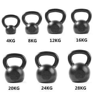 Classic Kettlebell Russian Style Solid Cast Iron 4KG to 24KG Crossfit Strength - Picture 1 of 31