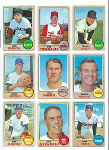 1968 TOPPS BASEBALL 9 KARTEN - LOT - Bild 1 von 2