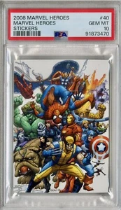 2008 Marvel Heroes Sticker Marvel Heroes #40 PSA 10 Gem Mint - LOW POP 4 - Picture 1 of 7