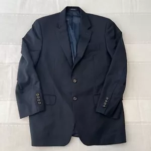 Lauren Ralph Lauren Mens Suit Jacket Solid Black 100% Wool 42R - Picture 1 of 8
