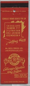 Magic Remedy McNeil's Brand Rheumatic Neuritis Manumark 1971 FS Empty Matchcover - Picture 1 of 3