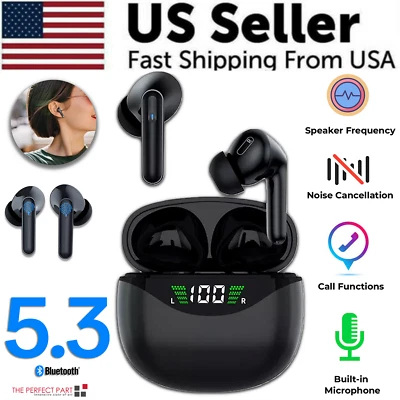 Bluetooth Earbuds Headset 5.3 Wireless Noise Cancelling TWS Trucker Waterproof - Image 1 of 4