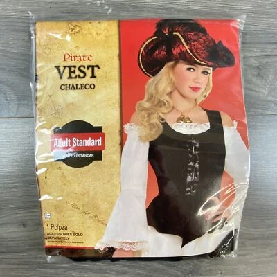 Chaleco Pirata Mujer Adulto Edad 14+ Estándar, Negro Talla Única Foto 1 de 4