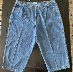 Neu mit Etikett Lane Bryant Venezia Caprihose gewaschen blau Denim Damen Übergröße 28 - Bild 1 von 6