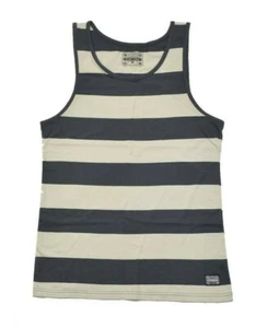Camiseta sin mangas eléctrica visual MILTON TANK ceniza beige gris oscuro a rayas para hombre - Imagen 1 de 3