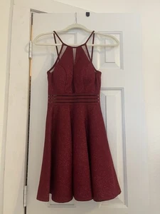 Jodi Kristopher Maroon Short Formal Dress - Picture 1 of 2