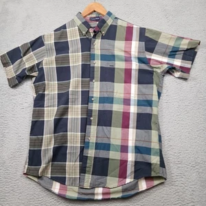 GANT Shirt Mens Short Sleeve Foxhunt Plaid Button Down Made in USA Multicolor - Picture 1 of 6