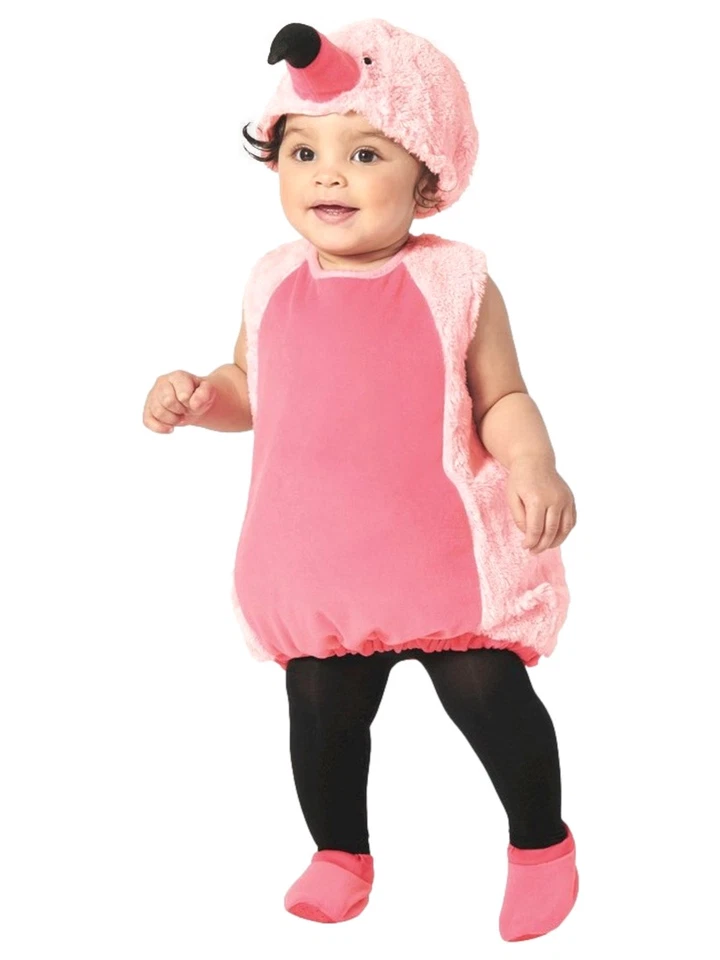 Infant Girls Pink Plush Flamingo Vest Halloween Costume 6-12 Months - Image 1 of 1