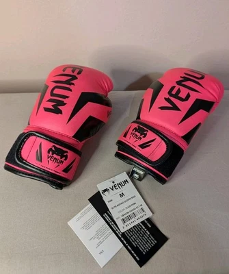 Guantes de Boxeo MMA Venum Rosa Neón 6.8 onzas Nuevo con Etiquetas Talla: Mediana Foto 1 de 4