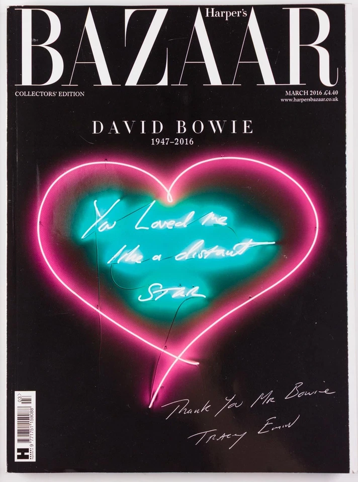 Tracey Emin DAVID BOWIE Collector's Edition  HARPER'S BAZAAR magazine March 2016 - Imagem 1 de 1