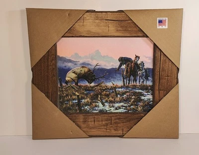 Nueva impresión enmarcada Clark Kelley Price sobre lienzo "Down To The Wire" vaquero western  Foto 1 de 4