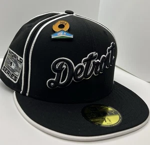 Detroit Tigers “JDilla Donuts” Inspired Blk/White 2006 WS New Era 59fifty 7 5/8 - Picture 1 of 13