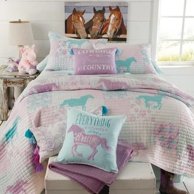Rod's Cowgirl Princess Pony Patchwork (Bed in Bag) - 6 Piece -Twin Quilt (66x... - Image 1 of 4