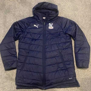 Puma Hooded Quilted sports jacket Large Blue Crystal Palace soccer football - Picture 1 of 7