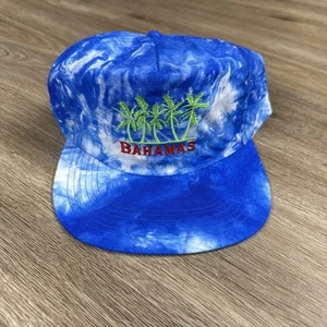 Vintage Blue Tie Dye Snapback Hat Bahamas Embroidered  - Picture 1 of 9