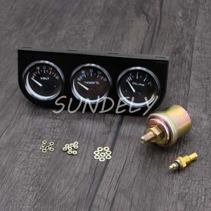 12V 52mm 2Inch Car Triple Meter VoltMeter Water Temp Gauge Oil Press Gauge - Picture 1 of 6