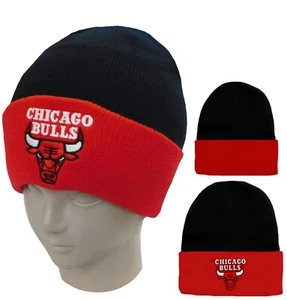 NBA CHICAGO BULLS BEANIE LANGE MANSCHETTE MÜTZE LIZENZIERT BESTICKT LOGO CHICAGO BULLS - Bild 1 von 5