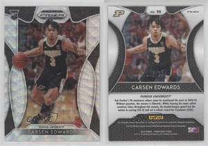 2019-20 Panini Prizm Draft Picks Blue Wave /299 Carsen Edwards #98 Rookie RC