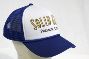 Vintage Solid Gold Premium Lager Founders Snap Back Trucker Cap, Hat #B45 - Picture 1 of 7